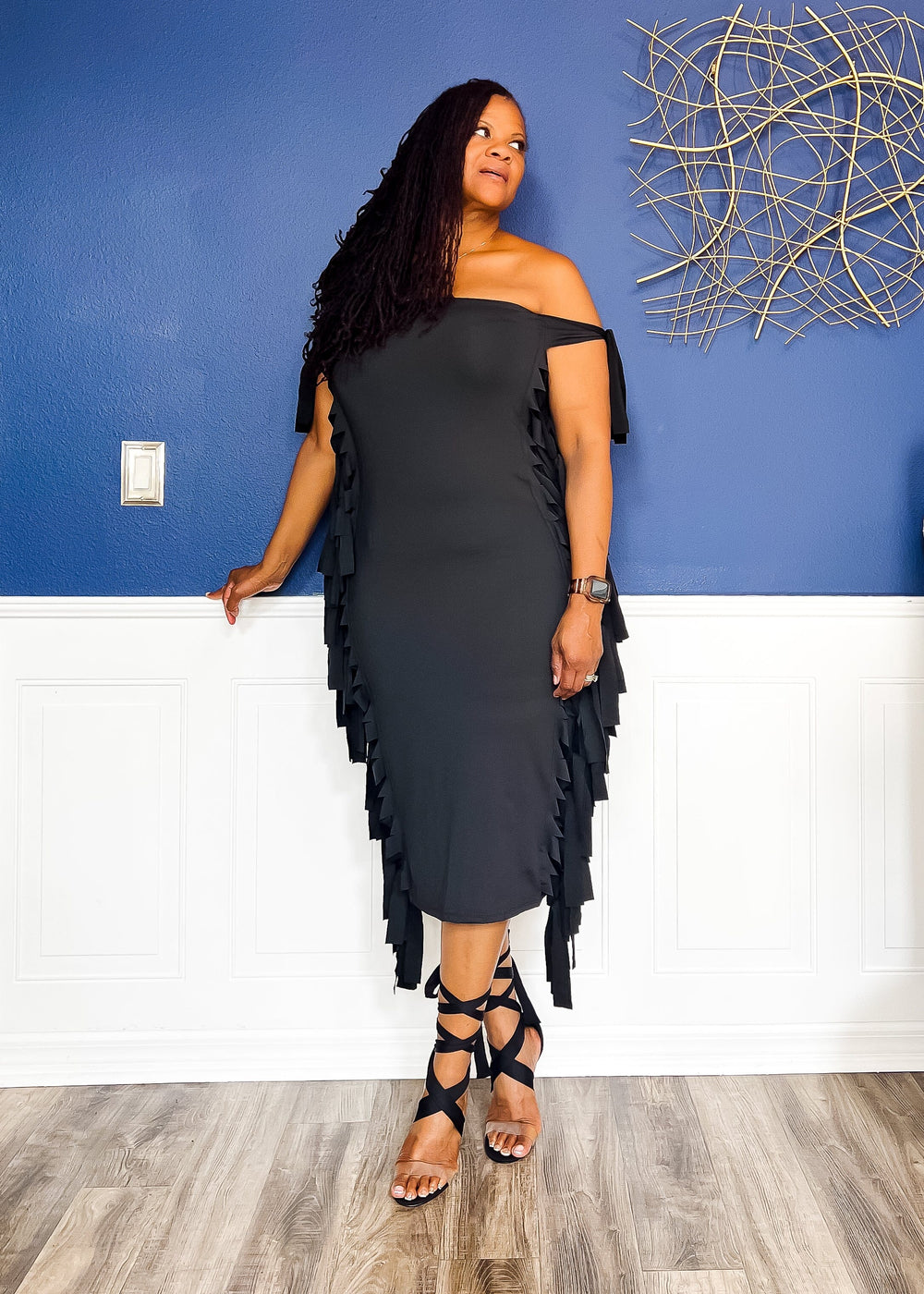 Foxy Fringe Dress Black Dresses 