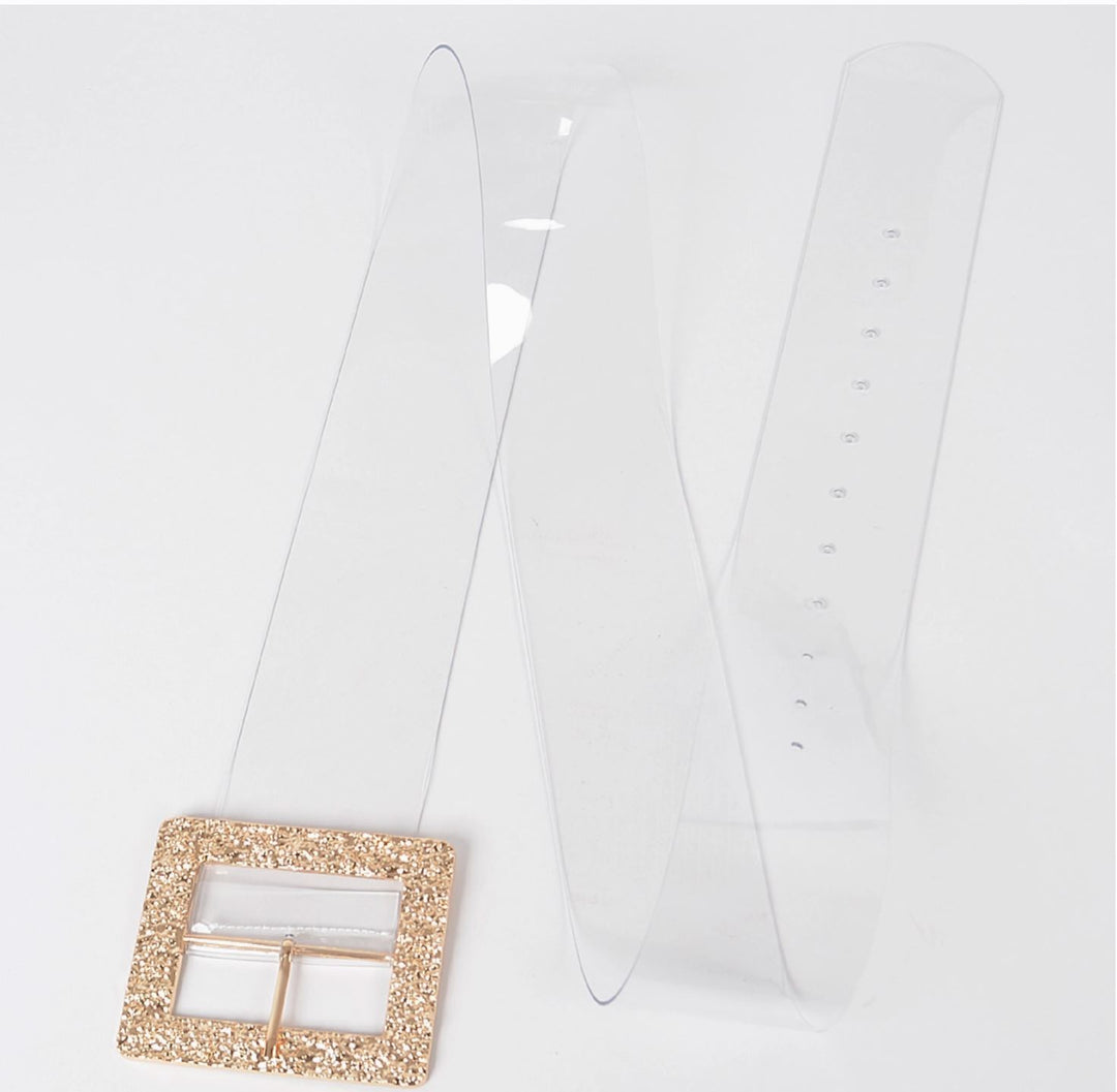 Glitters Like Gold Plus Size Clear Belt Belts 