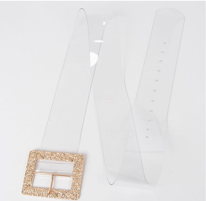 Glitters Like Gold Plus Size Clear Belt Belts 