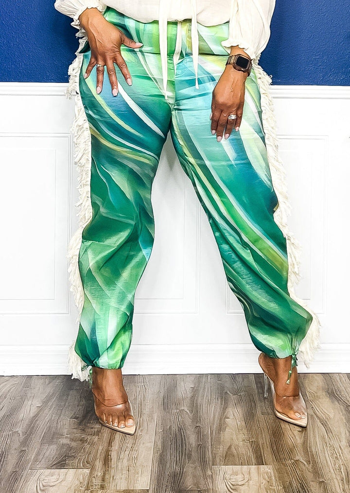 Hues You Can Use Pants- Green Pants 1X 