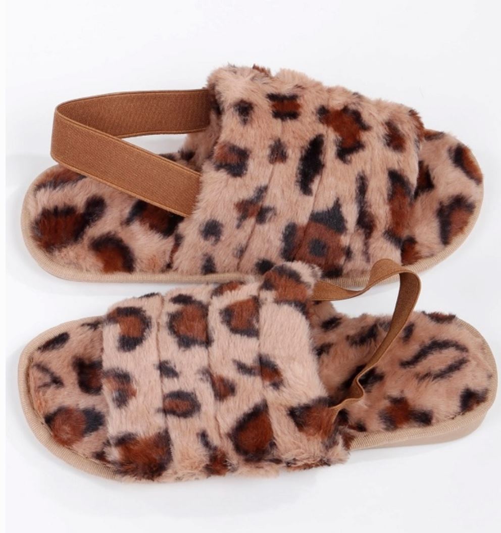 Leopard Lacy Elastic Slippers 7/8 