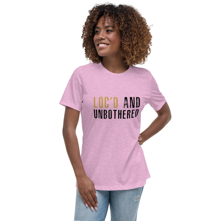 Loc'd and Unbothered Women's Relaxed T-Shirt Heather Prism Lilac S 