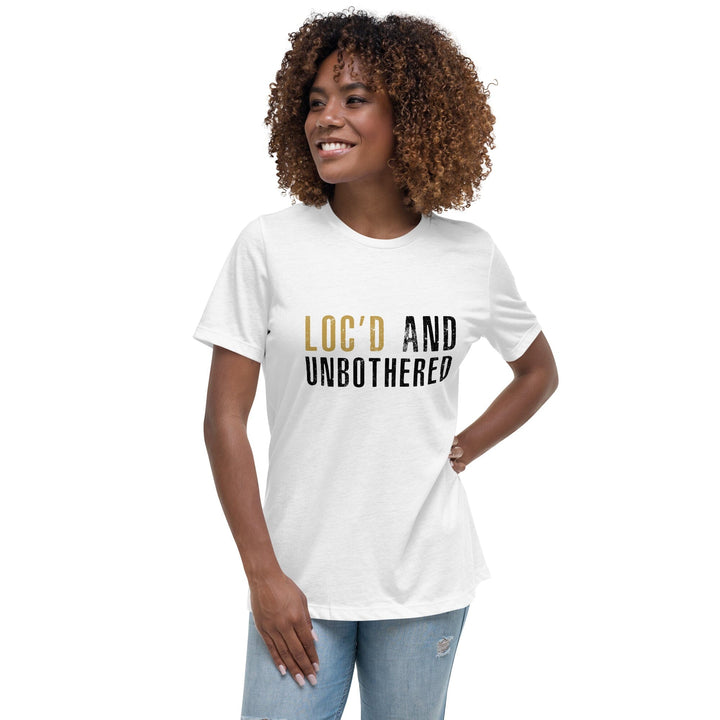 Loc'd and Unbothered Women's Relaxed T-Shirt White S 