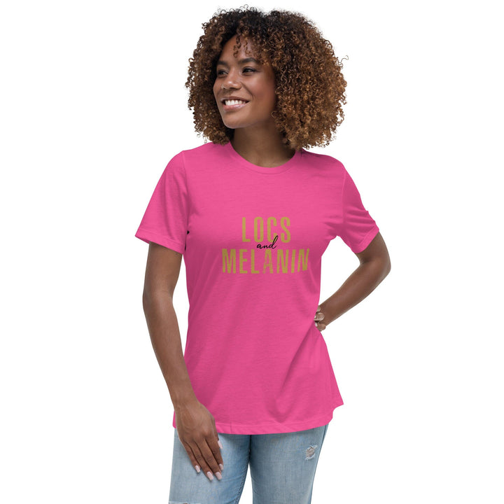 Locs and Melanin Women's Relaxed T-Shirt Berry S 