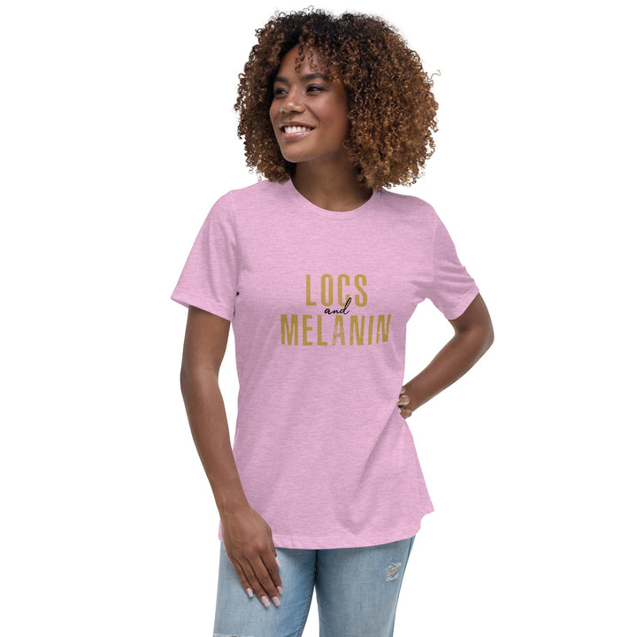 Locs and Melanin Women's Relaxed T-Shirt Heather Prism Lilac S 