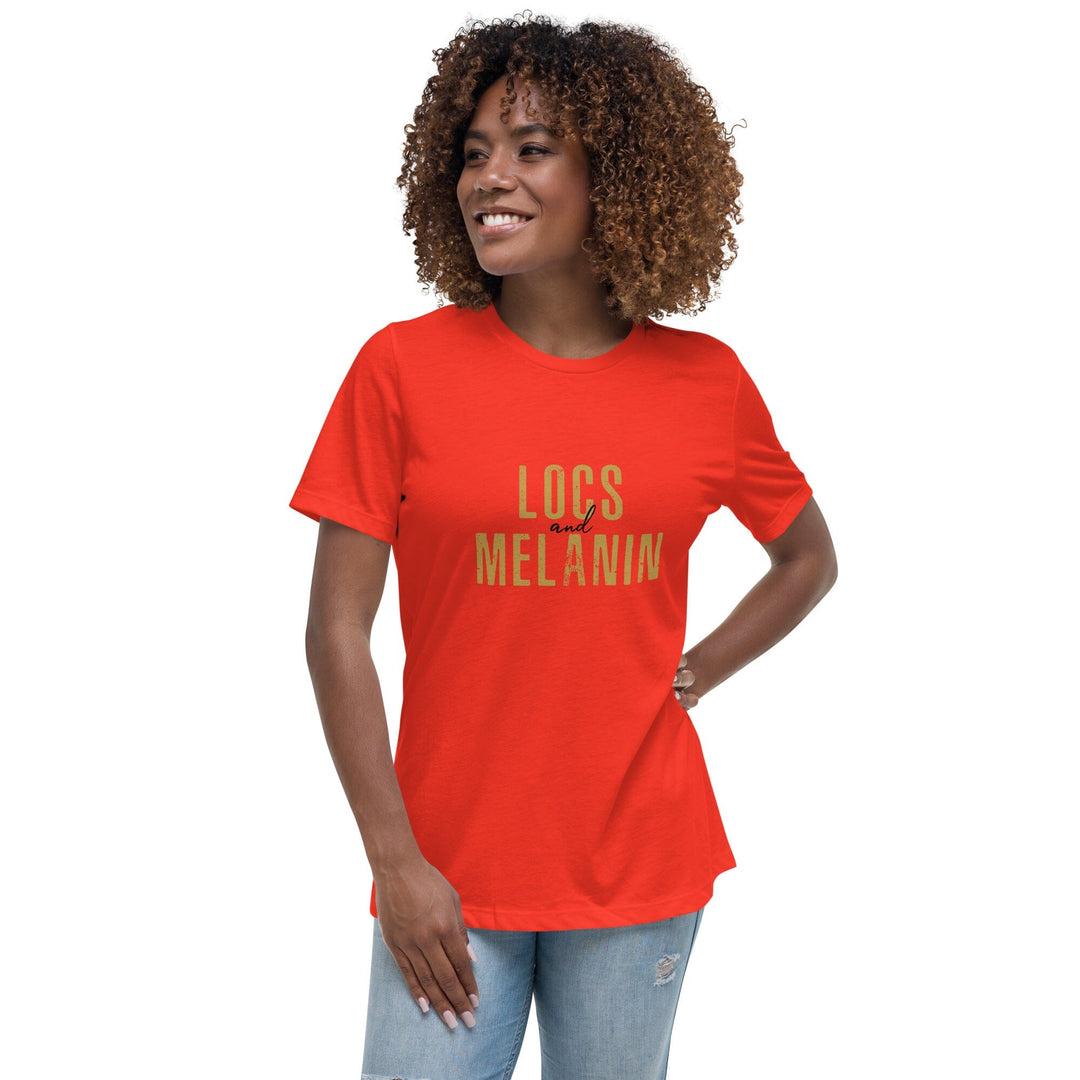 Locs and Melanin Women's Relaxed T-Shirt Poppy S 