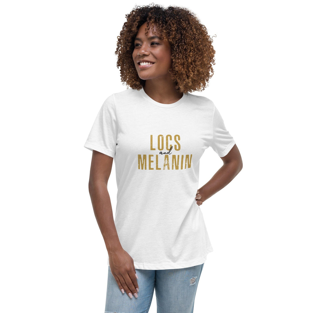 Locs and Melanin Women's Relaxed T-Shirt White S 