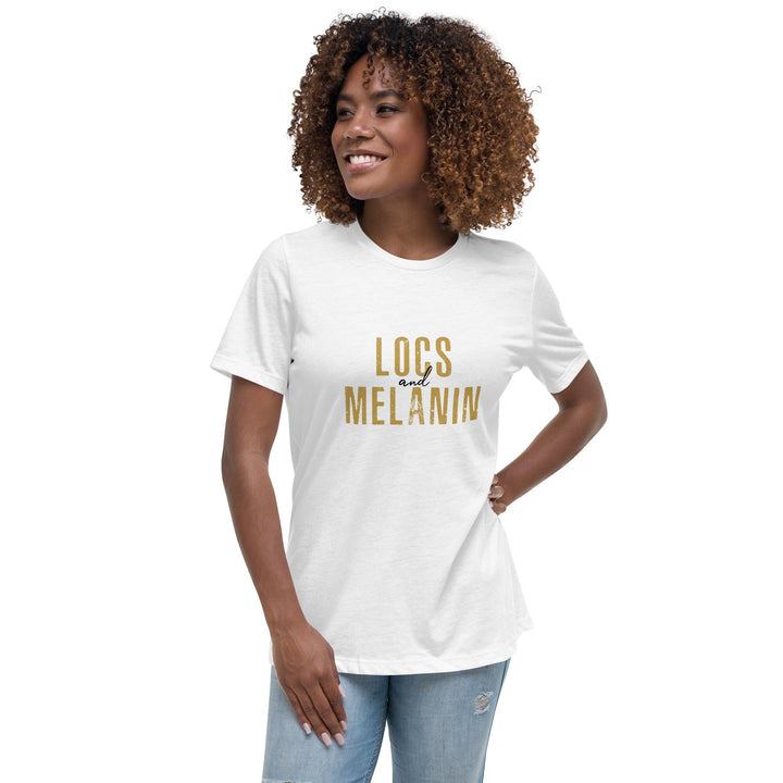 Locs and Melanin Women's Relaxed T-Shirt White S 