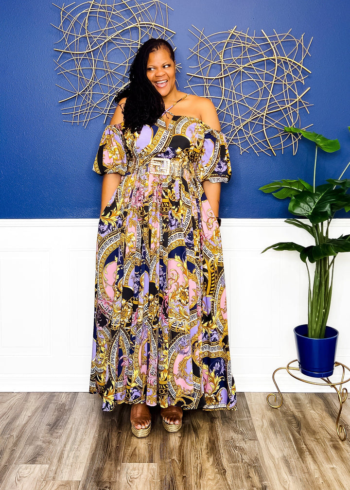 Miss Avenue Maxi Dress- Print Outfit Sets 