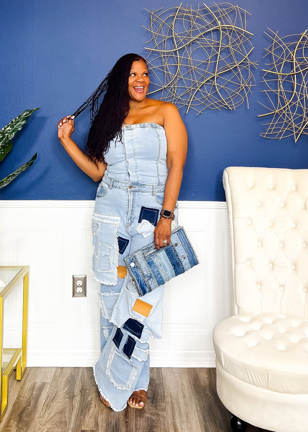 Patchwork Princess Denim Jumpsuit Jumpsuits 