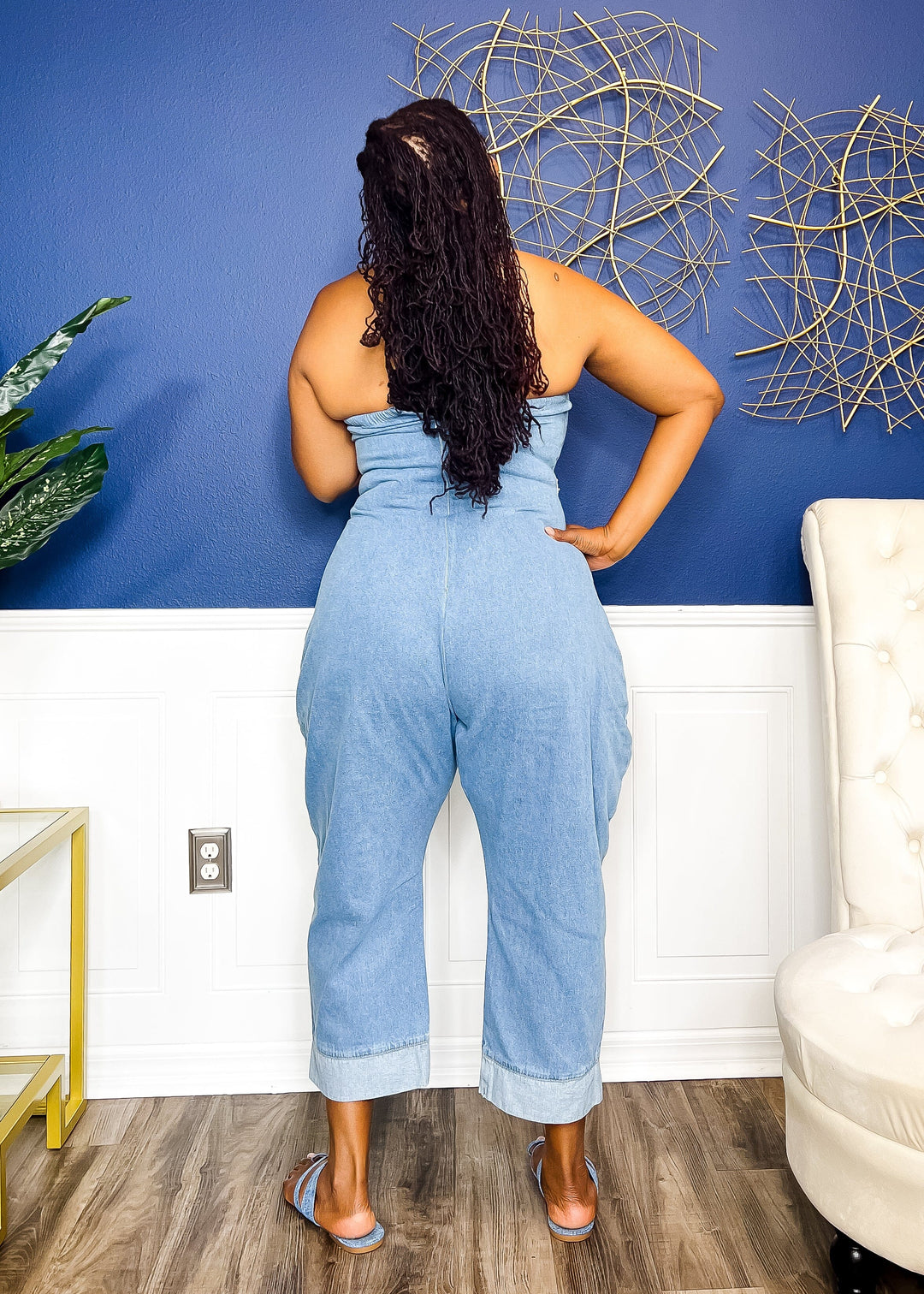 Pocket Princess Denim Jumpsuit Outfit Sets 