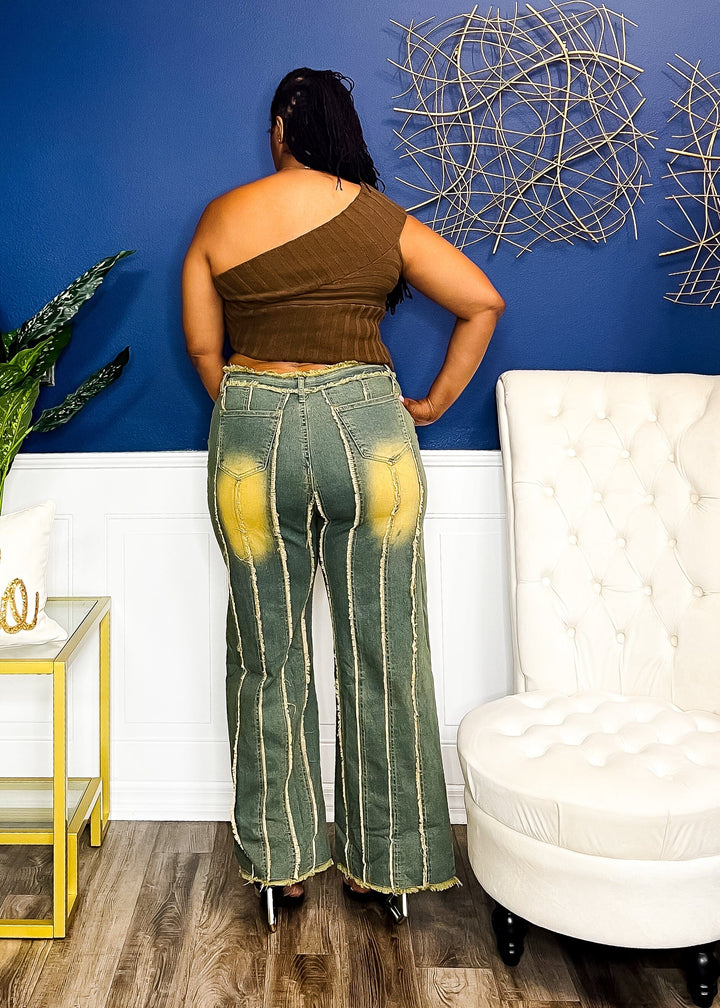 Sexy Shreds Ombre Jeans Outfit Sets 