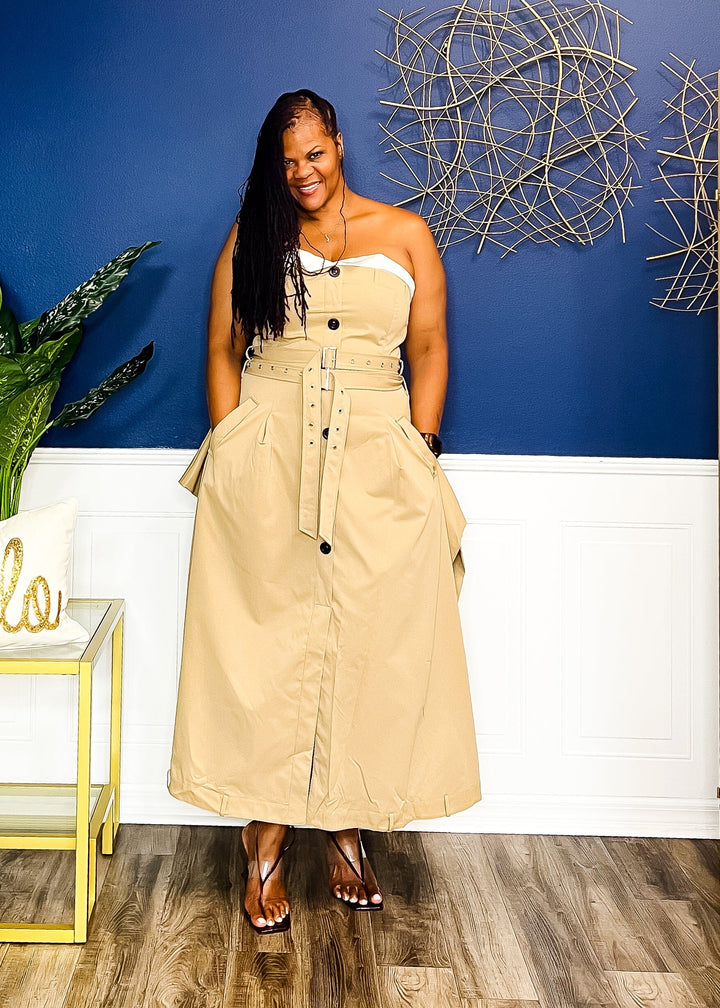 Trench Coat Trisha Maxi Dress Outfit Sets 