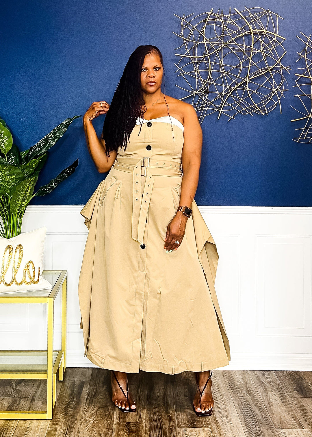 Trench Coat Trisha Maxi Dress Outfit Sets XL 