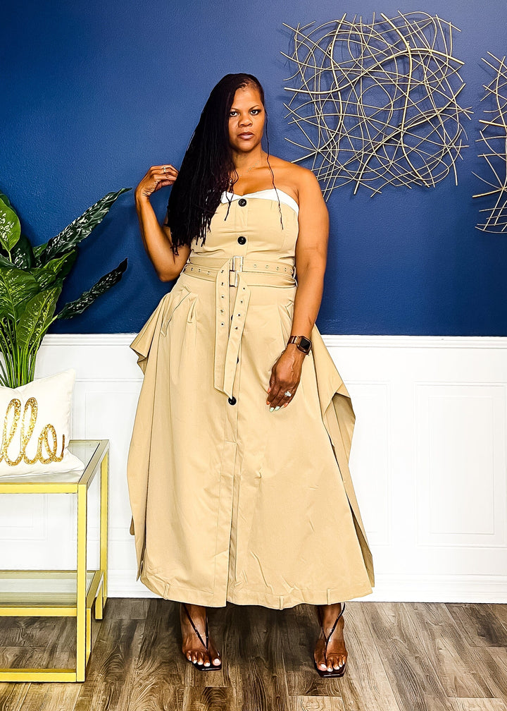 Trench Coat Trisha Maxi Dress Outfit Sets XL 