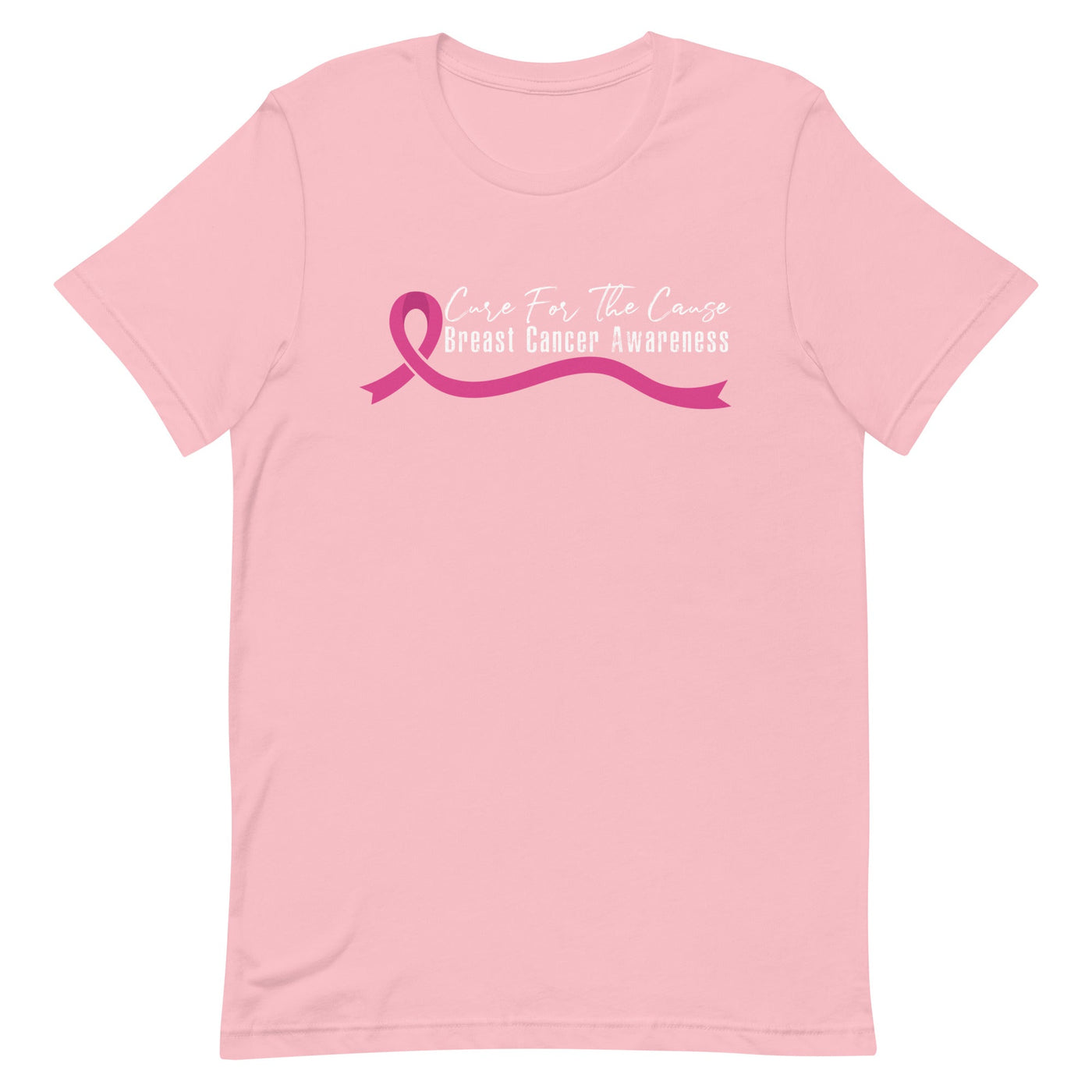 CARE FOR THE CAUSE BREAST CANCER AWARENESS WOMEN'S SHIRT - WHITE FONT Pink S 