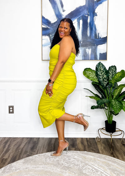 Consistently Cute Cargo Dress- Lime Dresses 