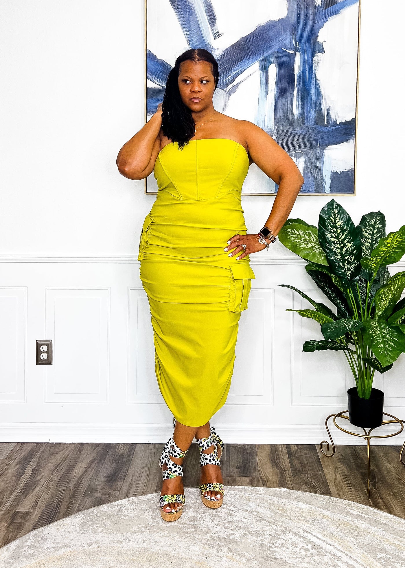 Consistently Cute Cargo Dress- Lime Dresses 