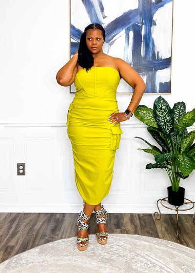 Consistently Cute Cargo Dress- Lime Dresses 