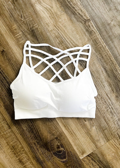 Cozy Comfy Seamless Bralette- White Bras S/M 