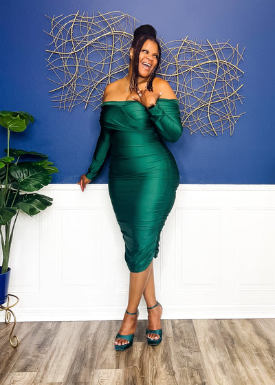 Cross My Heart Too Midi Dress- Emerald Green Dresses 2X 