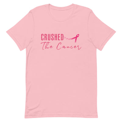 CRUSHED THE CANCER WOMEN'S T-SHIRT- PINK FONT Pink S 