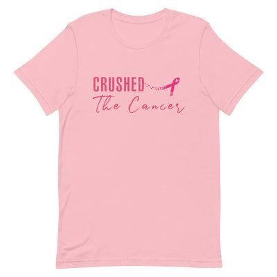 CRUSHED THE CANCER WOMEN'S T-SHIRT- PINK FONT Pink S 