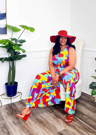 Cute Camille Two Piece Pant Set- Red Outfit Sets 