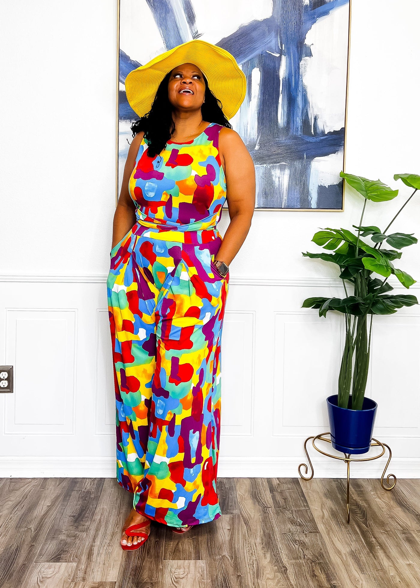 Cute Camille Two Piece Pant Set- Red Outfit Sets 