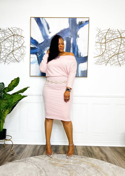 Dine and Date Dress- Pale Pink 