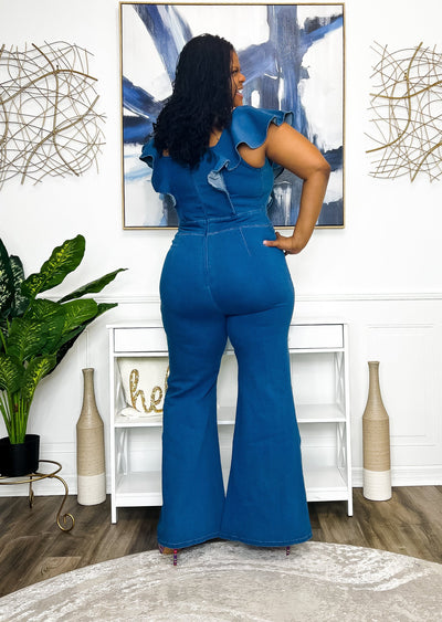 Fit Me Nice Denim Jumpsuit Jumpsuits & Rompers 