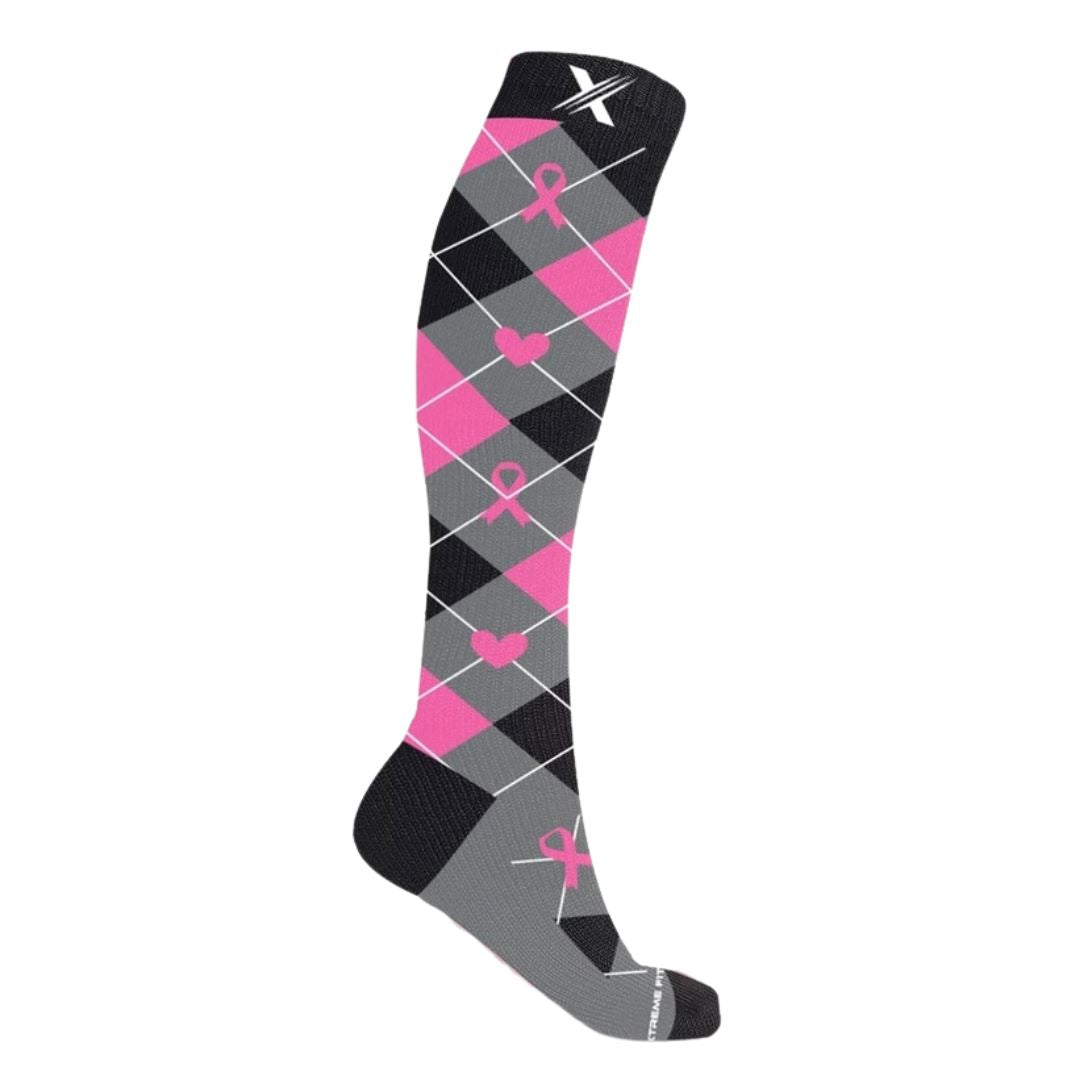 Gray and Black Breast Cancer Awareness Socks Socks L/XL 