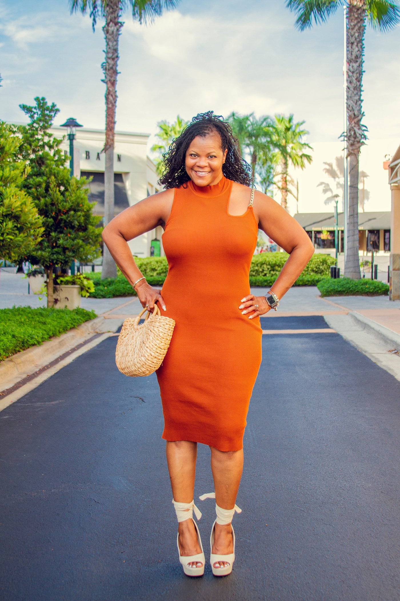 Hold Me Down Dress- Cognac 