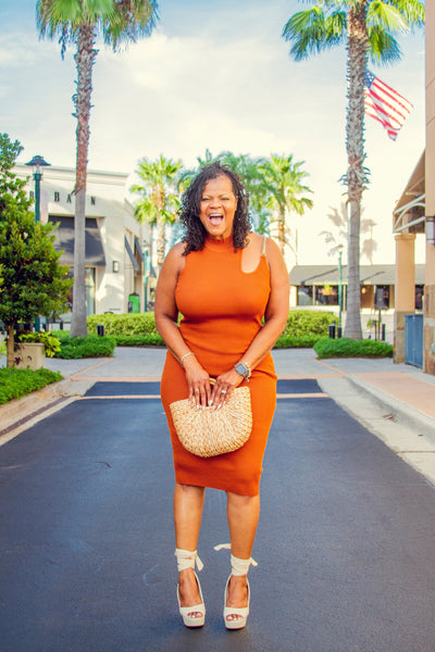 Hold Me Down Dress- Cognac 