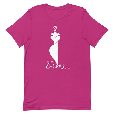 It's the Curves for Me Short Sleeve T-Shirt (White Font) Berry S 