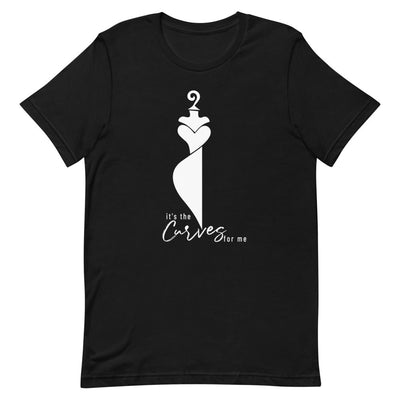 It's the Curves for Me Short Sleeve T-Shirt (White Font) Black S 