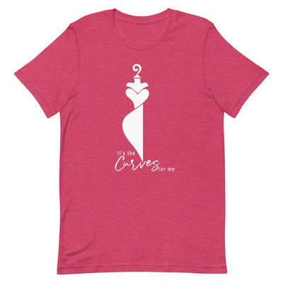 It's the Curves for Me Short Sleeve T-Shirt (White Font) Heather Raspberry S 