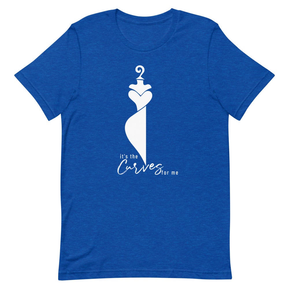 It's the Curves for Me Short Sleeve T-Shirt (White Font) Heather True Royal S 