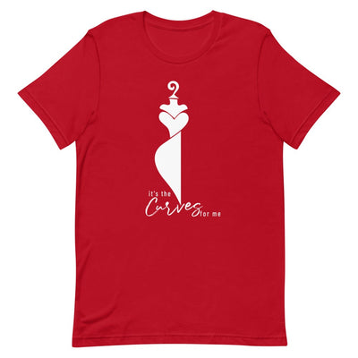 It's the Curves for Me Short Sleeve T-Shirt (White Font) Red S 