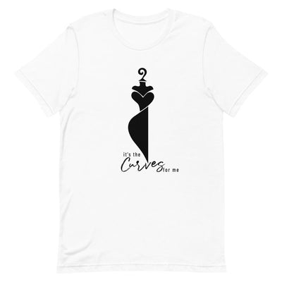 It's the Curves for Me Short-Sleeve Unisex T-Shirt White XS 