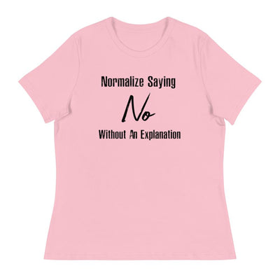 Normalize Saying No Women's T-Shirt (Black Font) Pink S 