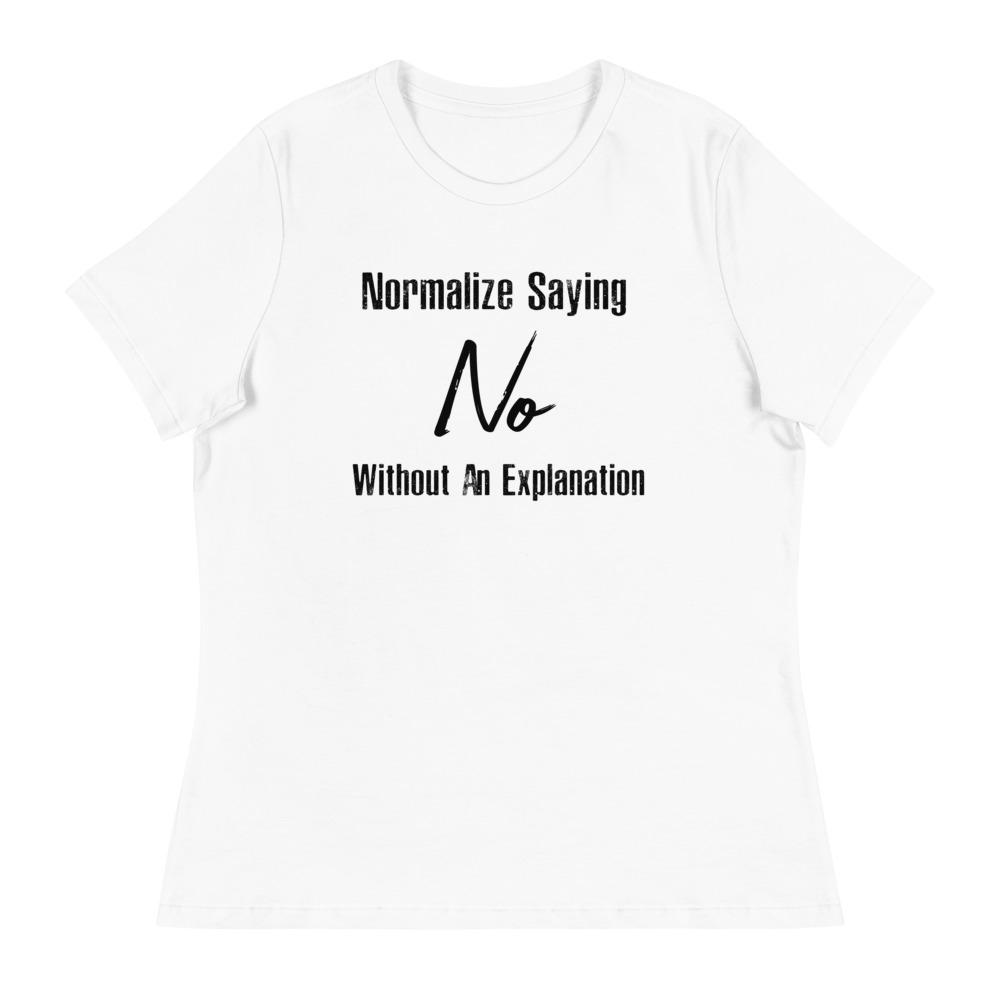 Normalize Saying No Women's T-Shirt (Black Font) White S 