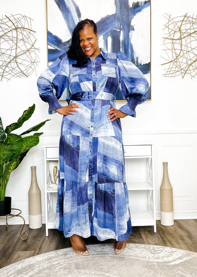 Patched Up and Ready Satin Maxi Dress Dresses 