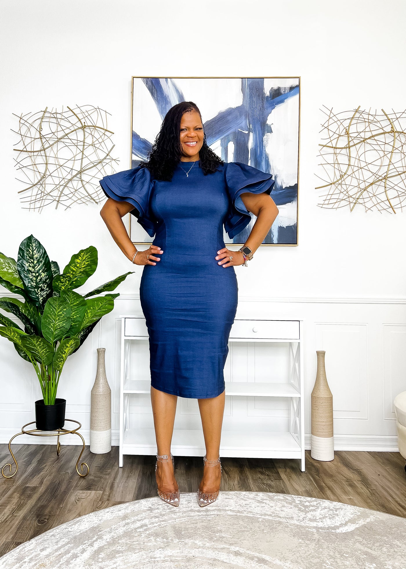 Ring My Bell Dress- Dark Denim Dresses 1X 