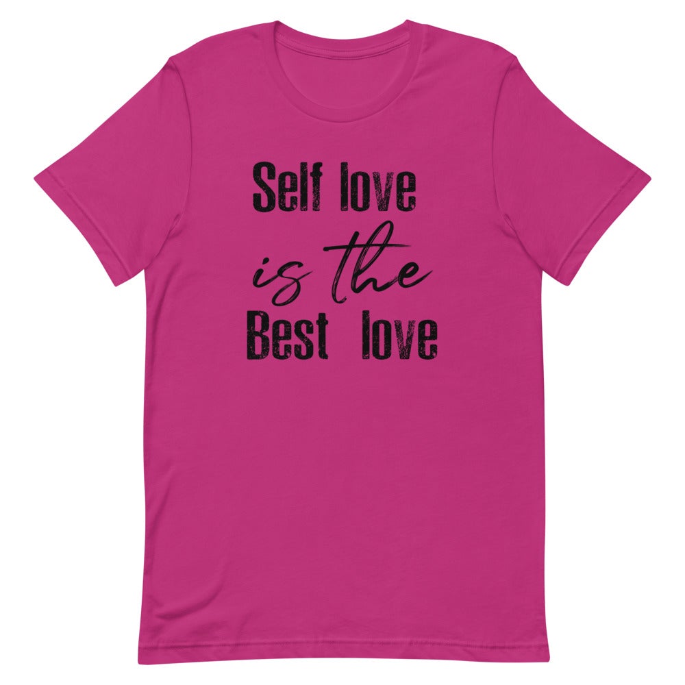 SELF LOVE IS THE BEST LOVE WOMEN'S T- SHIRT (BLACK FONT) Berry S 