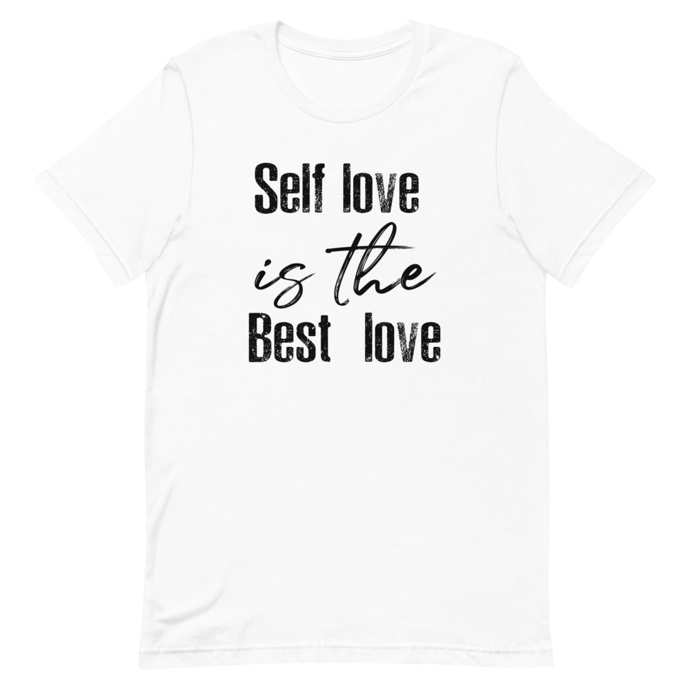 SELF LOVE IS THE BEST LOVE WOMEN'S T- SHIRT (BLACK FONT) White S 