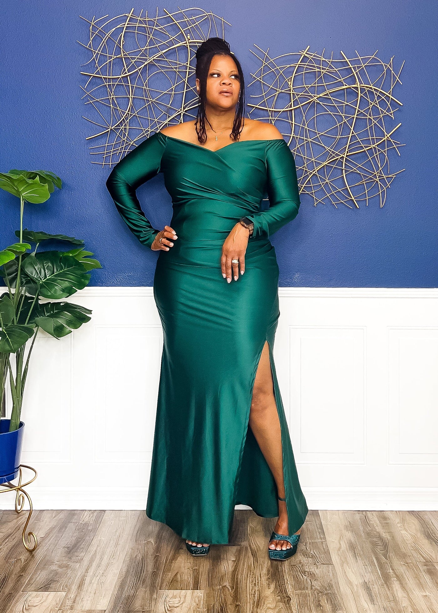 That Leg Tho Long Evening Dress - Emerald Green Dresses 