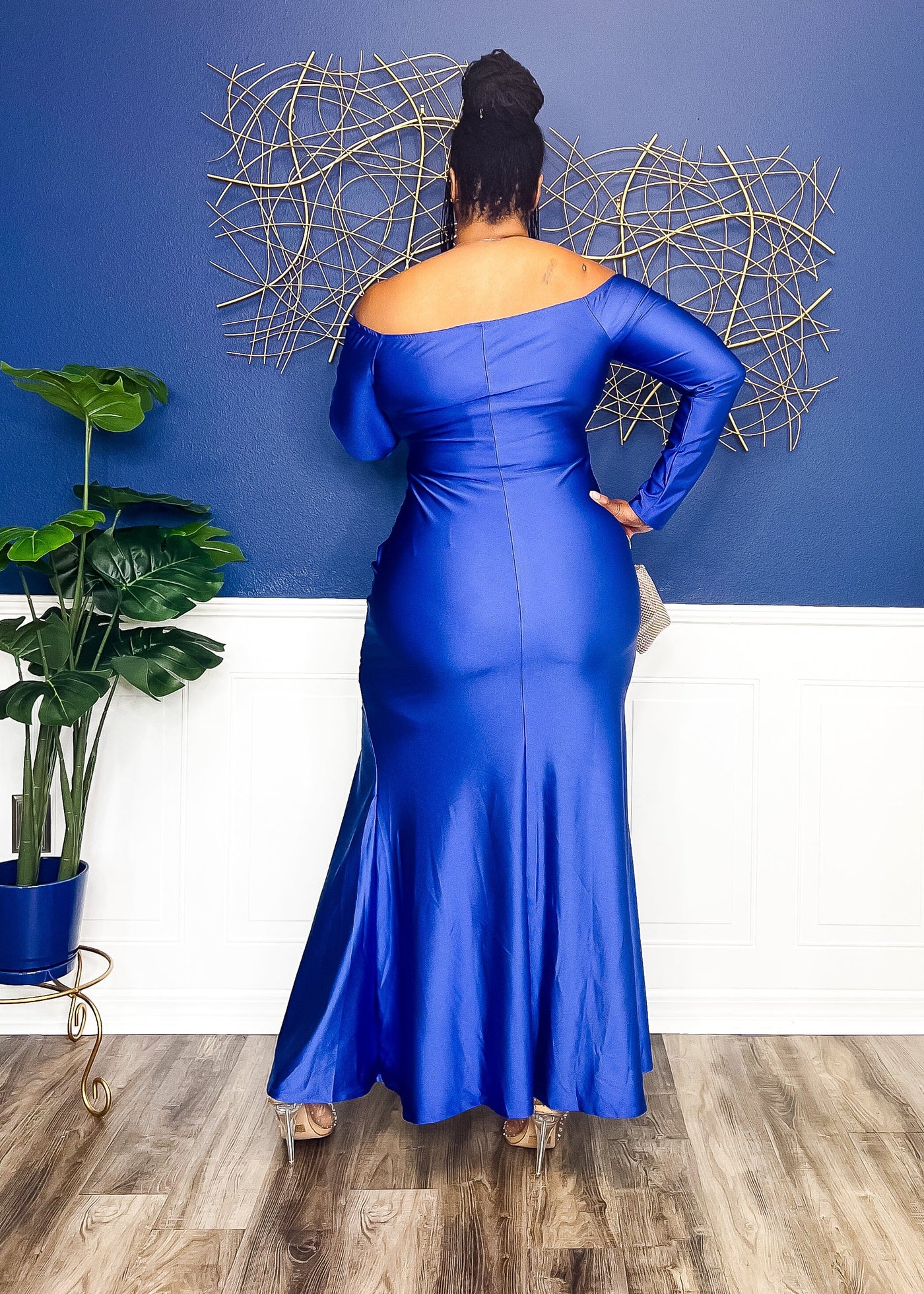 That Leg Tho Long Evening Dress - Royal Blue Dresses 