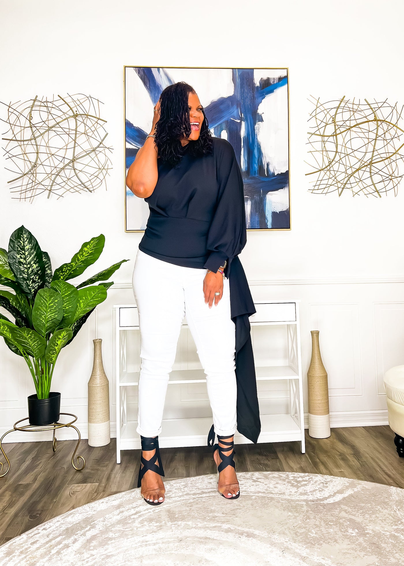 The Statement One Shoulder Top- Black Shirts & Tops 
