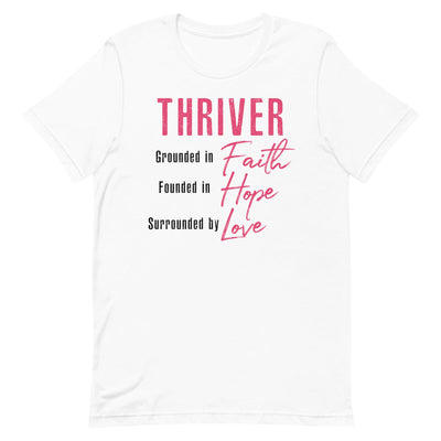 THRIVER WOMEN'S SHIRT - PINK AND BLACK FONT White S 